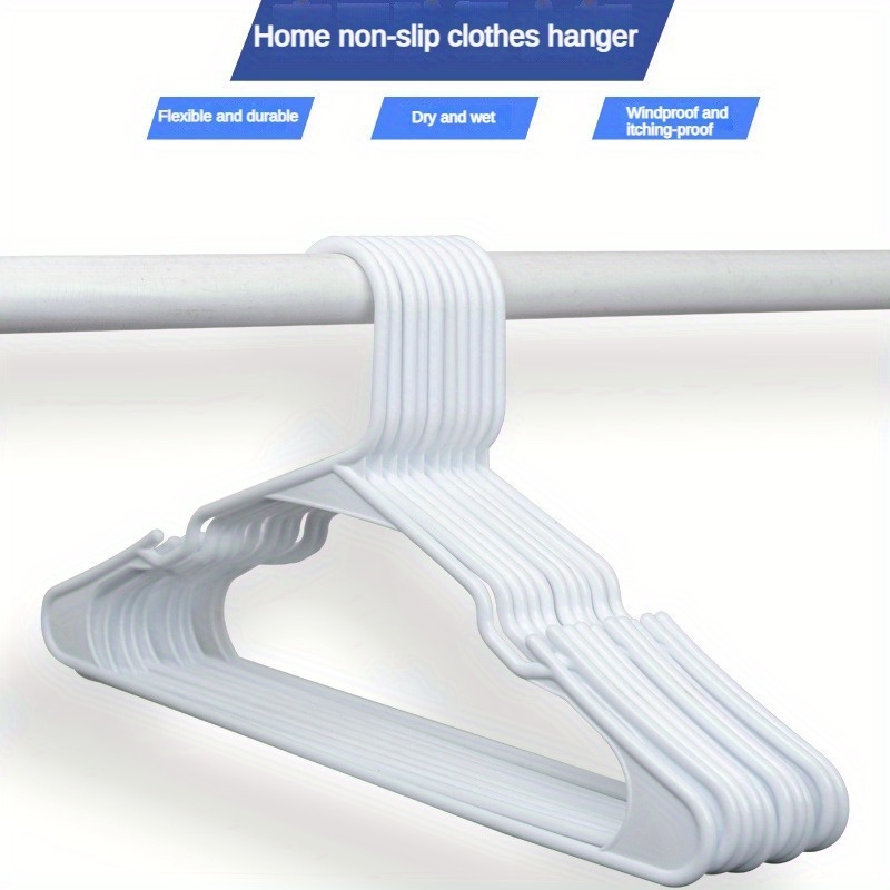 Home Basics Non-Slip Space-Saving Rubberized Plastic Hangers, Cream, STORAGE ORGANIZATION