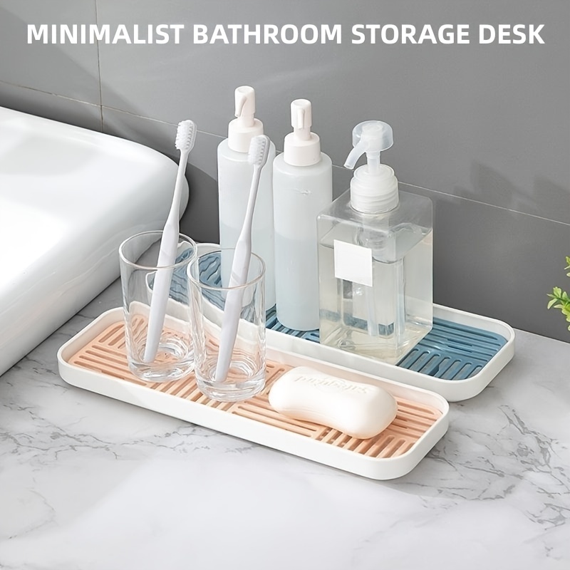 Spacewiser Countertop and Vanity Tray - 11.7 Shatterproof Bathroom Tray,  Flexible Silicone Soap Tray for Kitchen, Toilet Tank Tray, Bathroom Trays