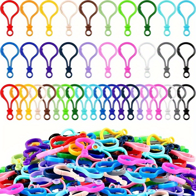  Plastic Lobster Claw Clasps, 100pcs Multicolor Hard Plastic  Clips and Open Jump Rings Cute Lanyard Snap Hooks for Necklace Bracelet  Jewelry Making Premium Lobster Clasp for Key Chain & DIY Crafts