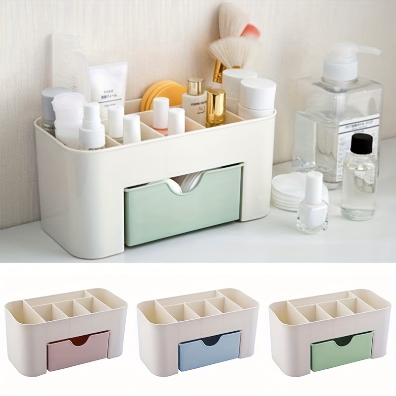  Makeup Organizer, Cosmetics Skincare Organizer Box Waterproof &  Dustproof, Make up Organizers and Storage for Vanity with Lid and Drawers,  Cosmetic Display Cases for Dresser, Countertop (White-XL) : Beauty &  Personal