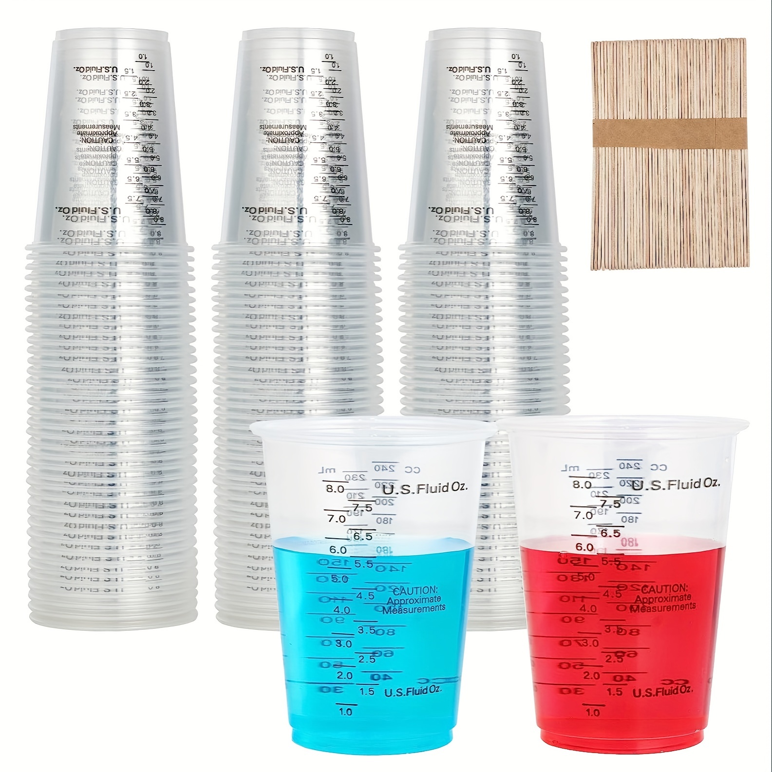 4 Pcs Liquid Measure Cup Measuring Cup Mixing Cups Liquid Measure Resin  Plastic Jugs Clear Small Liquids - AliExpress