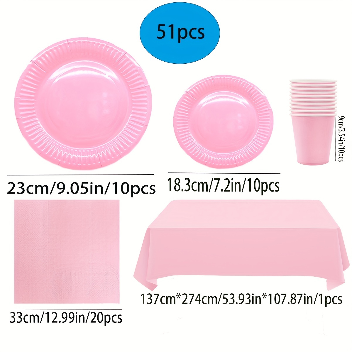 Baby Shower Tableware Plates and Napkins, Baby Girl Decorations | 25 Servings with Rose Gold Foil, Pink Floral Paper Dessert Disposable Cups | Tea