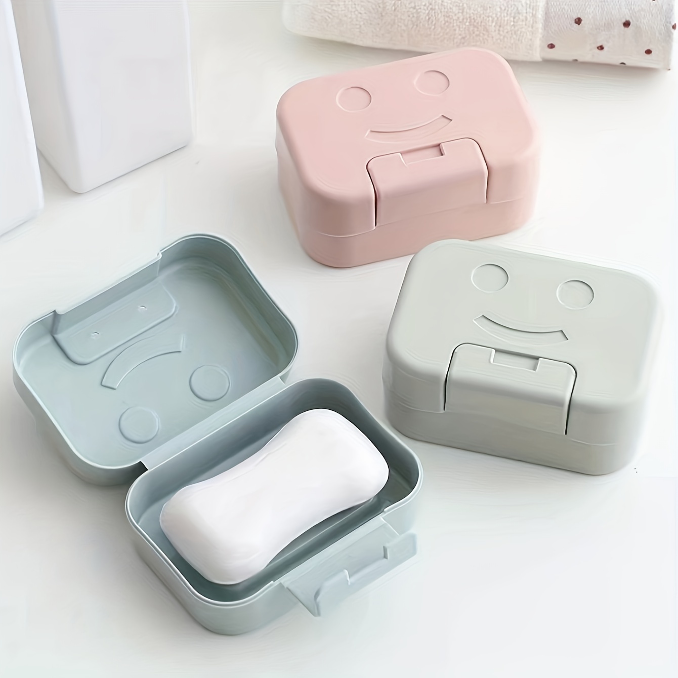 Double Layer Soap Box With Lid Toilet Drain Soap Case Travel Portable Soap  Dish