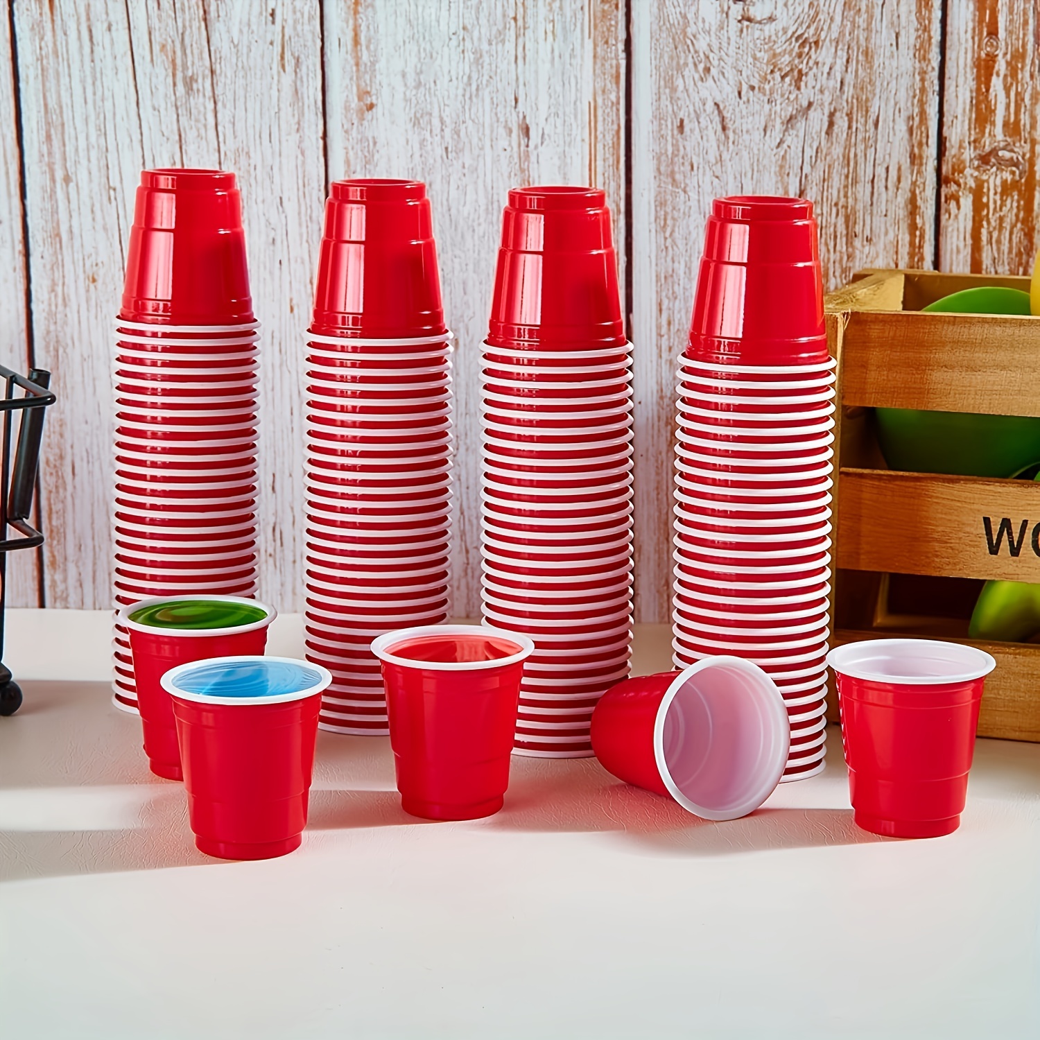 100pcs / Set Of 450ml Red Disposable Plastic Cup Party Cup Bar