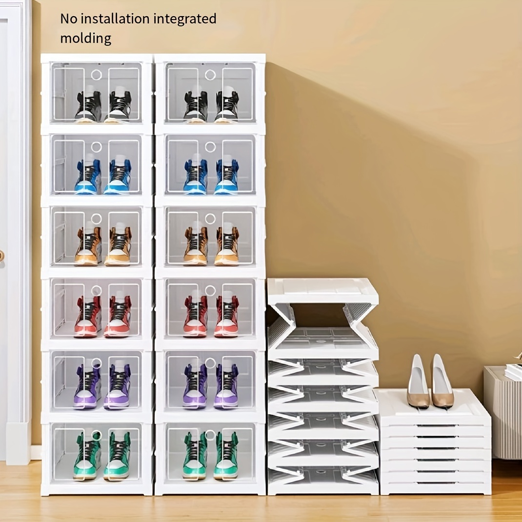 ANTBOX Shoe Organizer Storage Box, Portable Folding Shoe Rack for