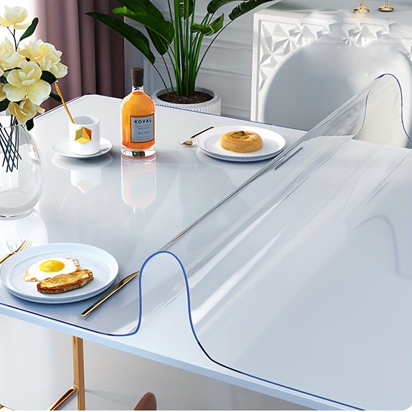 Protector de mesa de plástico transparente de PVC de 18 x 24 pulgadas para  muebles de madera, sala de estar, jardín, comedor, sofá, mantel