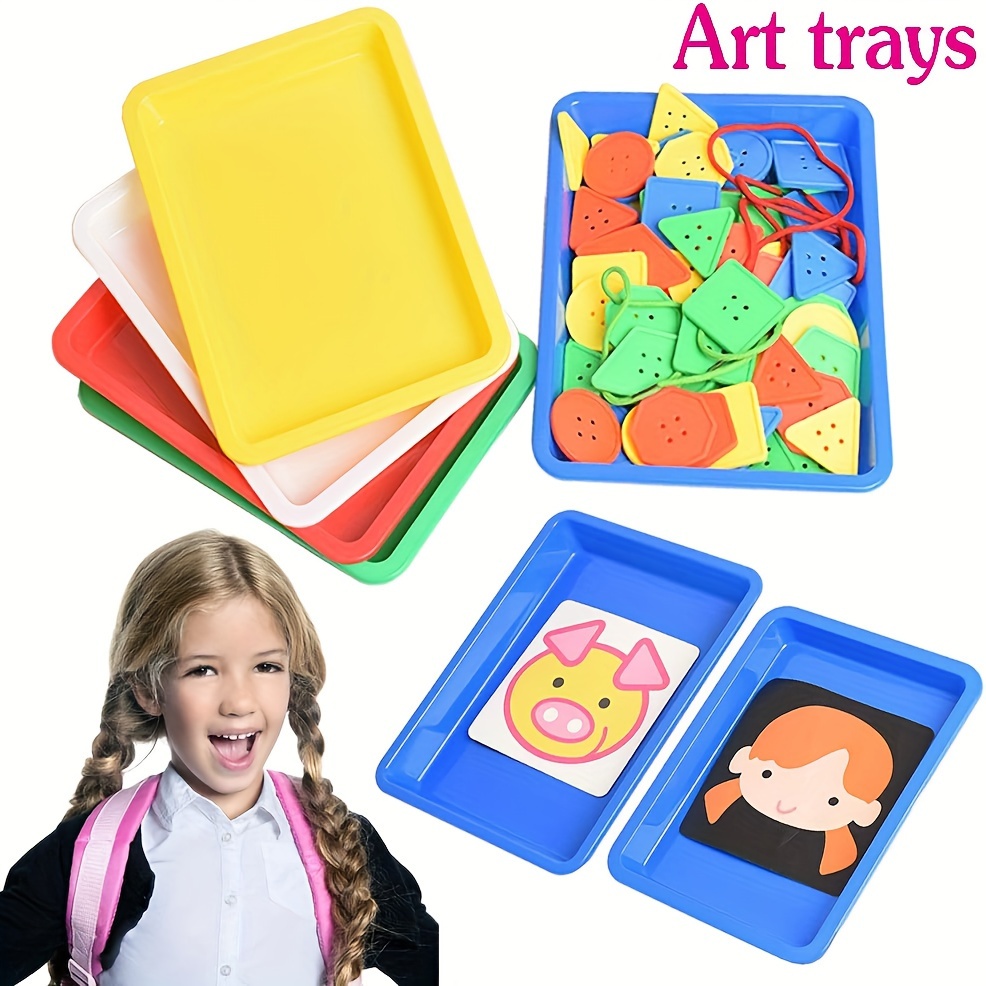 10pcs Plastic Tray Convenient Activity Tray Practical Art Trays For Kids Bead  Tray