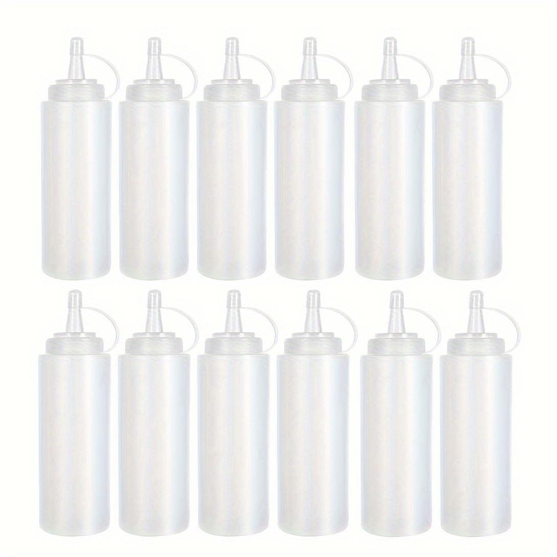 12 Pack 4 Ounce Plastic Squeeze Dispensing Bottles With Black Twist Cap  Open/Close Nozzle - Good For Crafts Art Glue