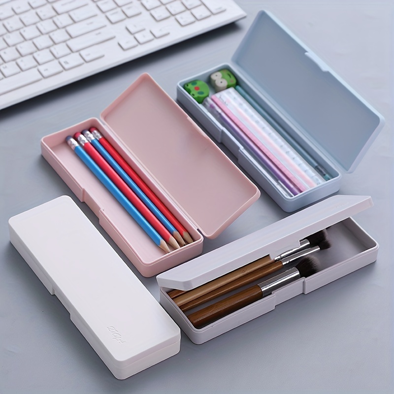 3pcs Metal Pencil Box Pen Storage Case Multi-function Pen