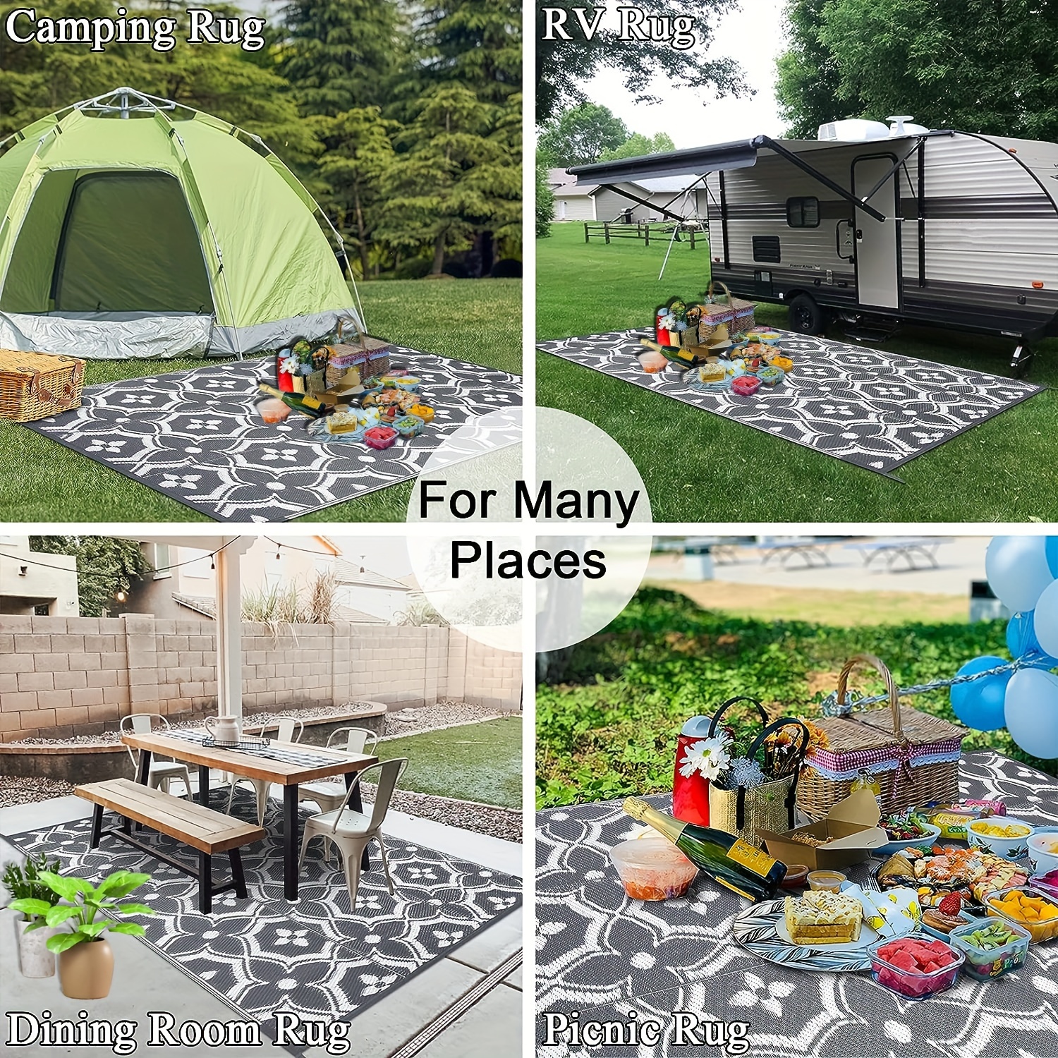 Outdoor Plastic Straw Rug Rv Mat Waterproof Large - Temu