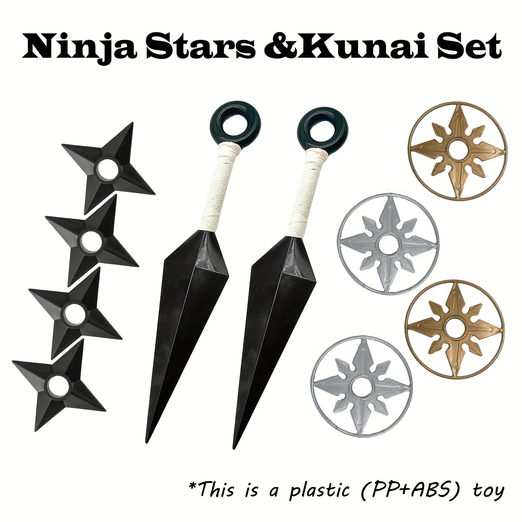 Real Ninja Shooting Stars Shuriken (Two Ninja Stars, Wooden Box)
