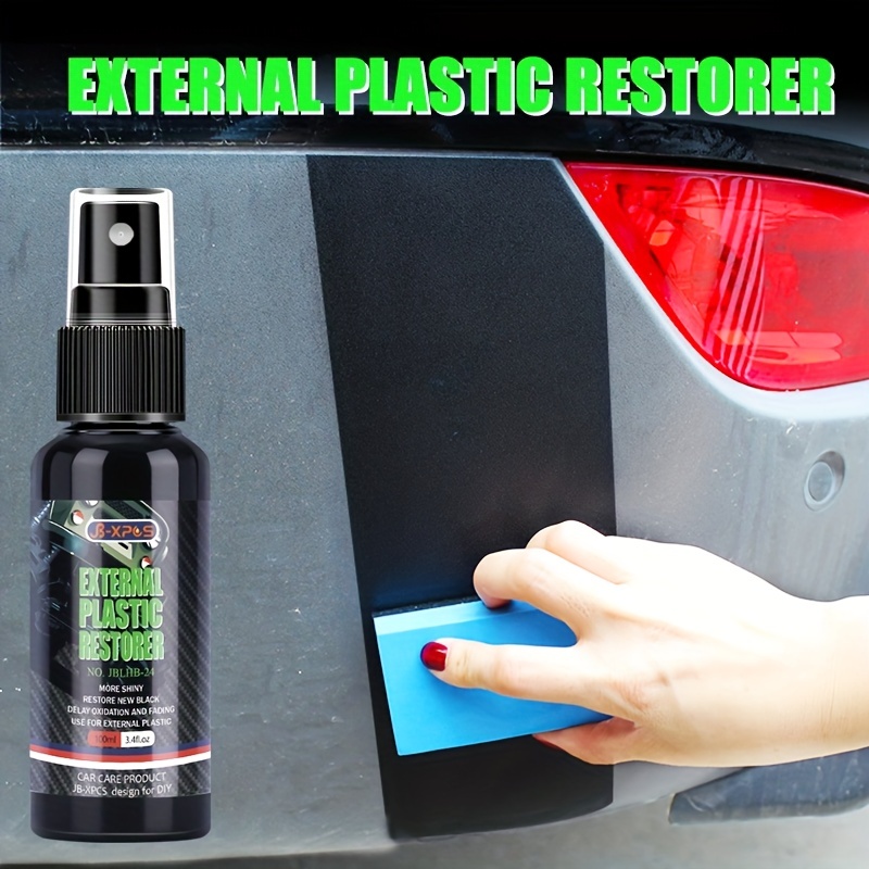 Car Plastic Restorer Restore Black Gloss Plastic Parts Refurbish Agent for  Bumper Tire Brow Pedal Quick Polish Auto Detailing