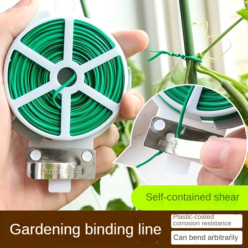 1pack Garden Twist Ties, Plant Ties For Vines Garden Wire With Cutter For  Gardening Home Office, Multi-Function Black Plastic Coated Wire