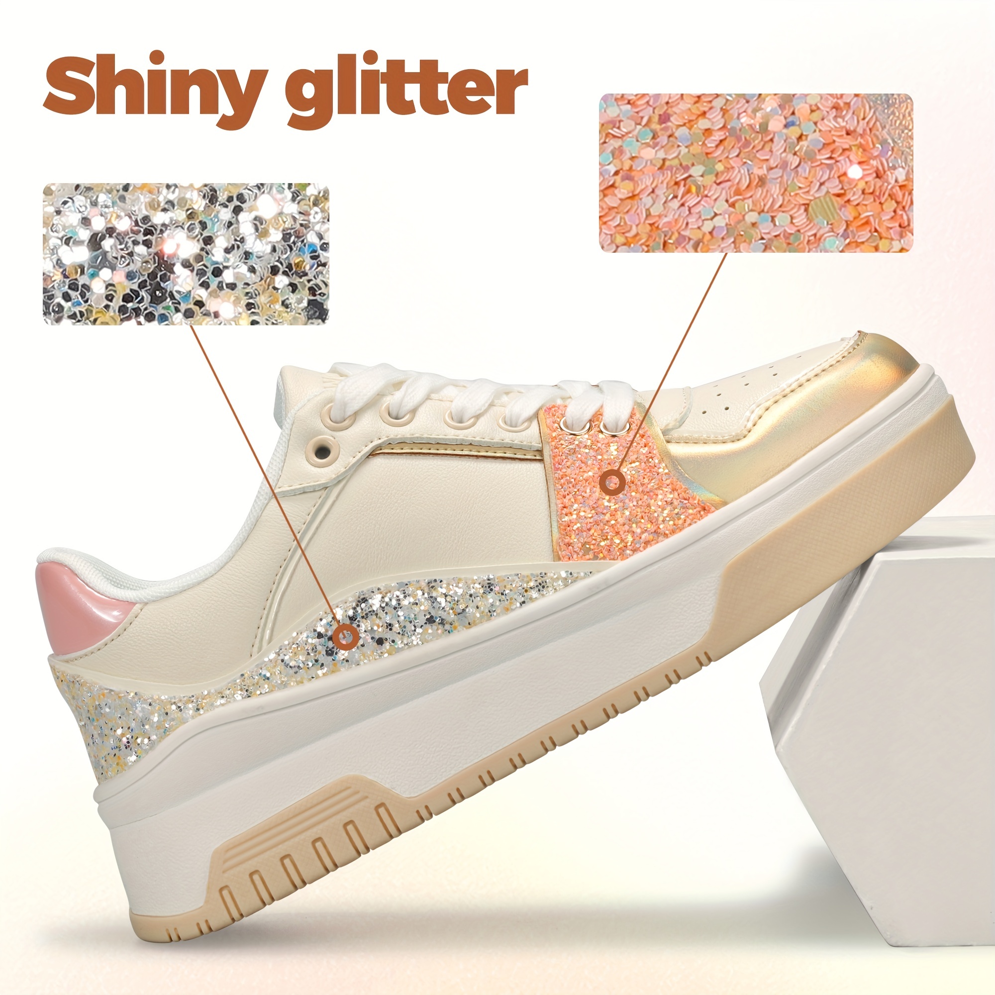 Platform sneakers store glitter