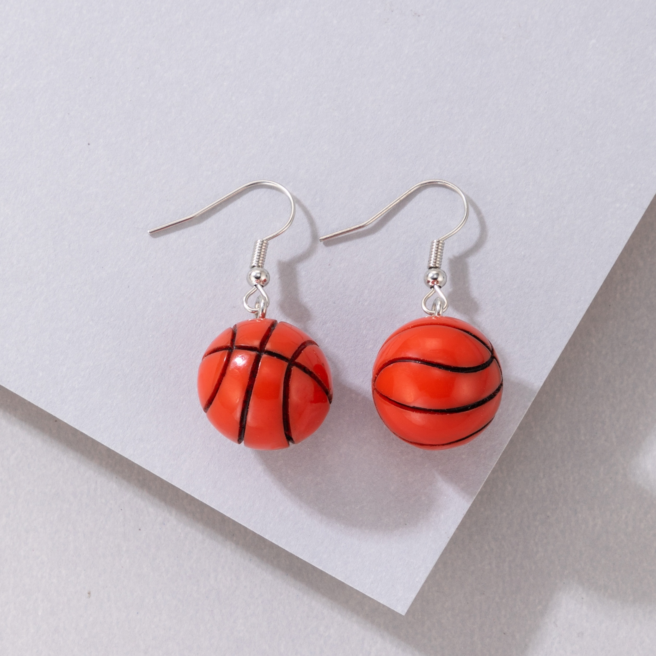 1Pair Girl's Football Earrings, Water Droplets, Hollowed-out Wooden Baseball, Basketball, Volleyball Earrings, Sports Theme Earring Accessories,Temu