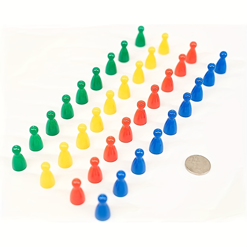 NEW Set of 60 Standard Board Game Pawns Playing Pieces - 6 Colors