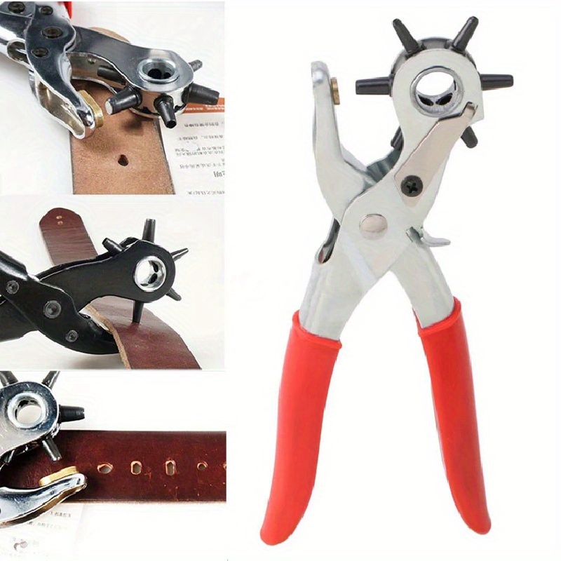 Perforadora de agujero para cinturón, herramienta giratoria de cuero de  varios agujeros, perforadora de cuero para cinturones, correa de reloj