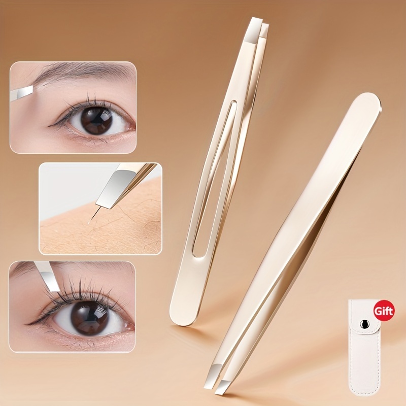 Fish Bone Tweezers Hair Tweezers Eyebrow Clip Stainless - Temu