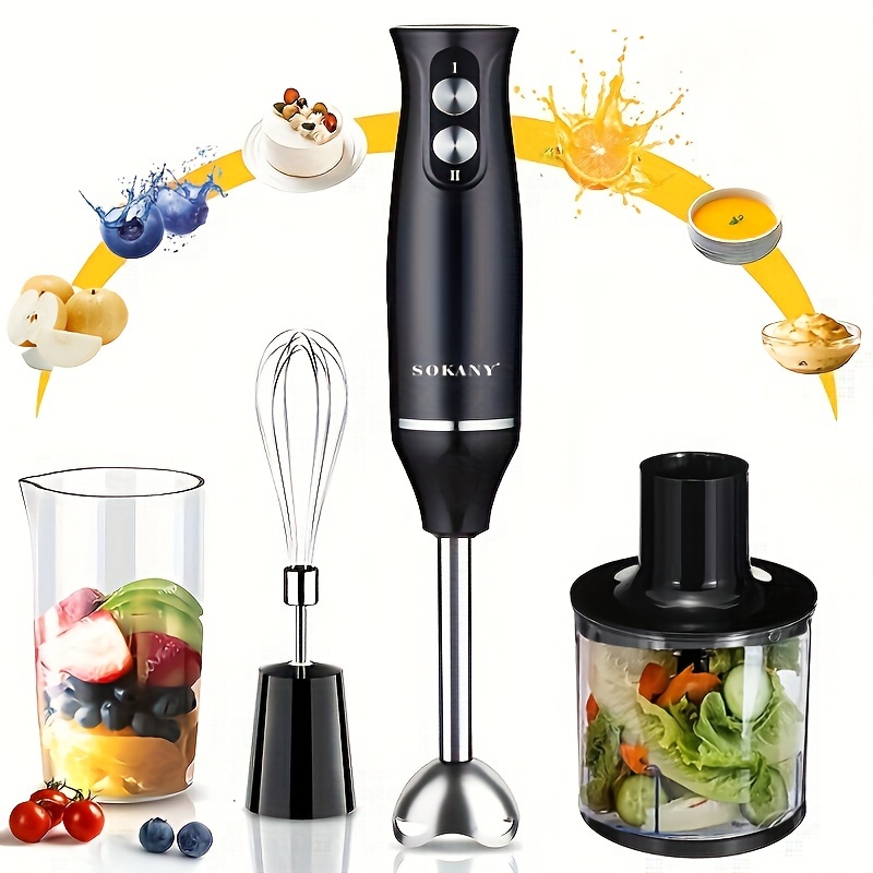  Immersion Hand Blender, 2-in-1 Multi-Purpose Hand Blender, 500W Handheld  Blender with Whisk, 20-Speed and Turbo Mode, 304 Stainless Steel Handheld  Stick Blender for Smoothies, Soup: Home & Kitchen