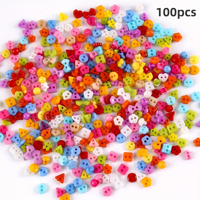 Shiny Multi Plastic Round Mini Tiny Buttons Sewing Doll Soft Toys