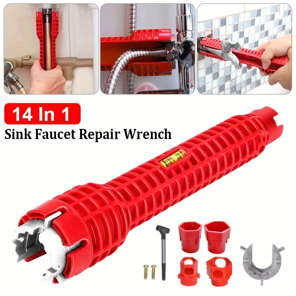 8 In 1 Flume Wrench Multi Magic Wrench Sink Plumbing Tools Multifunctional  Anti-slip Key Kitchen Repair Plumbing Wrench Tool Set