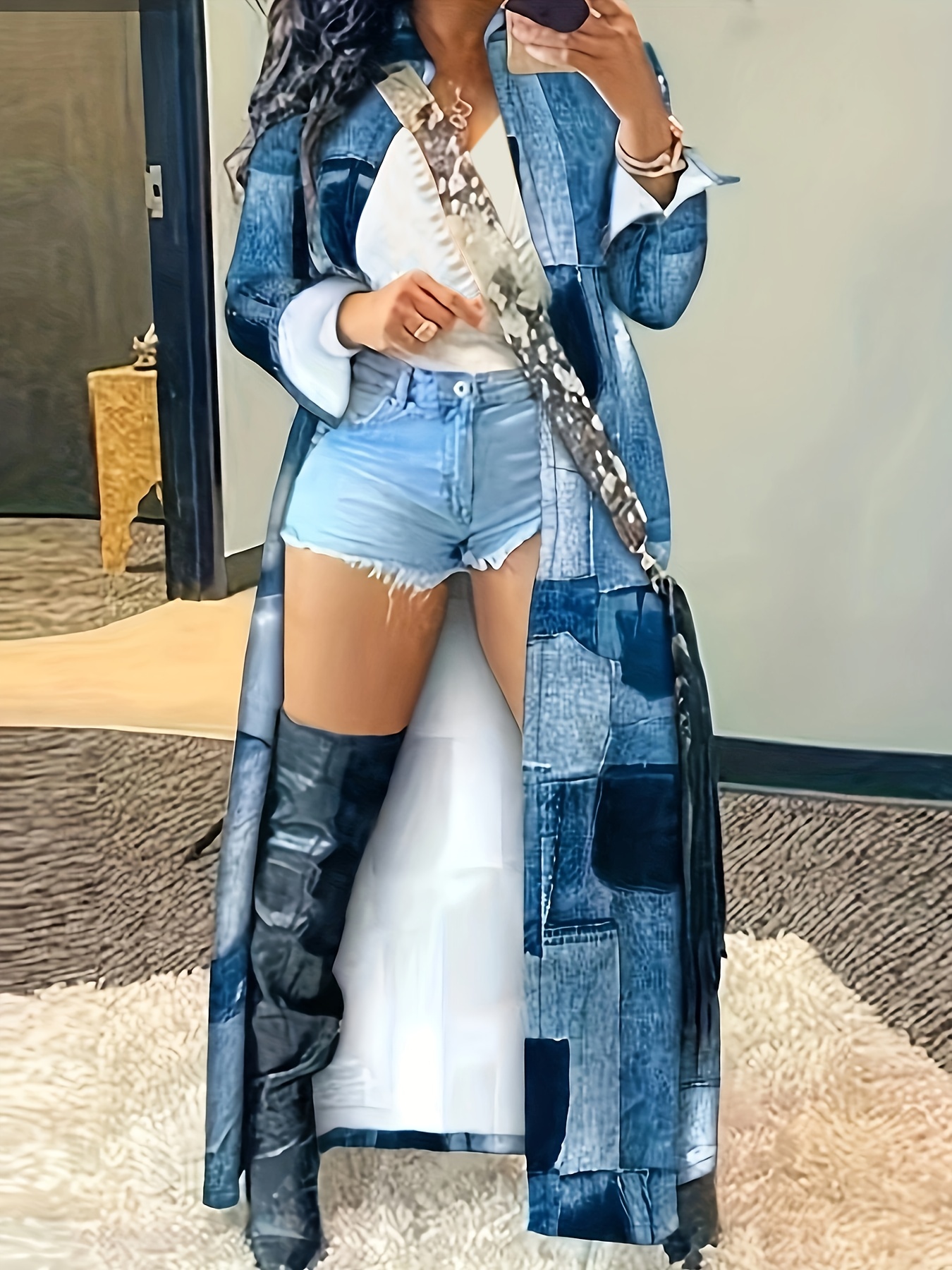 Denim long outlet cardigan