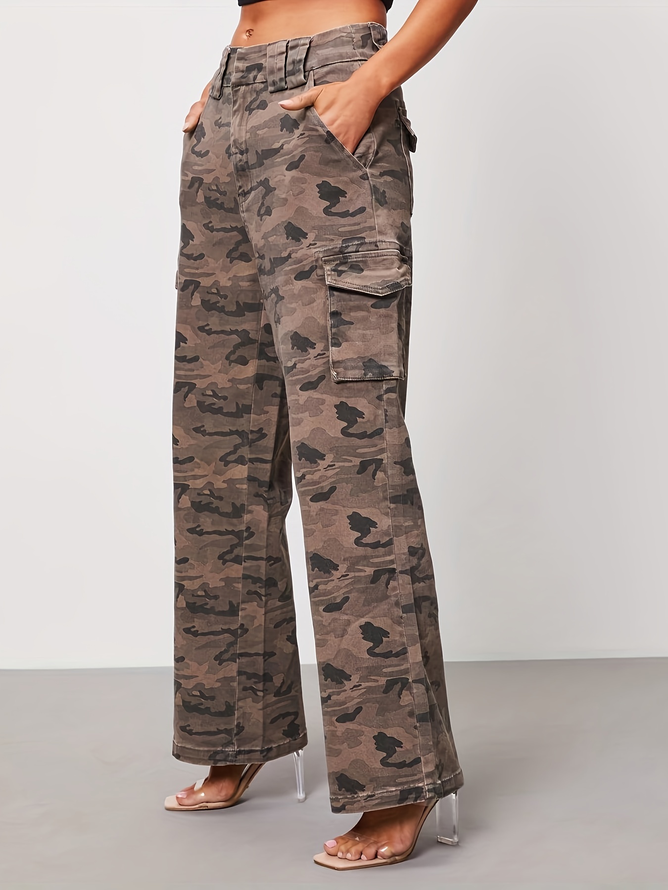 Camo Wide Leg Pants - Free Shipping For New Users - Temu United Kingdom