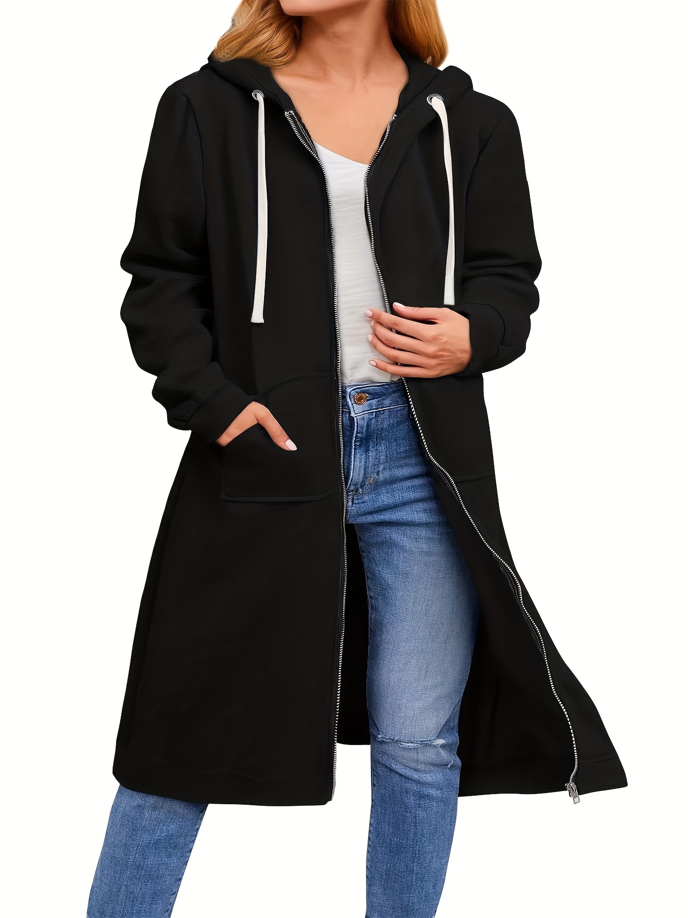 Womens plus best sale size longline hoodies