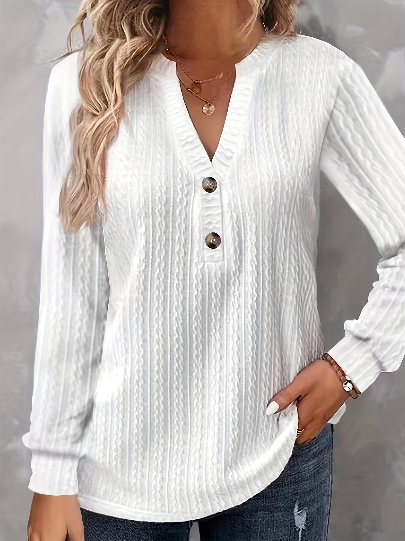 Cutout Contrast Lace Button Front T shirt Casual Ribbed Long - Temu Canada