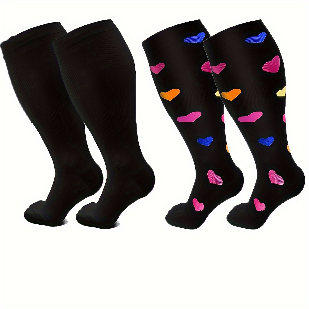 Plus Size Compression Socks Women Men 20 30 Mmhg Knee High - Temu