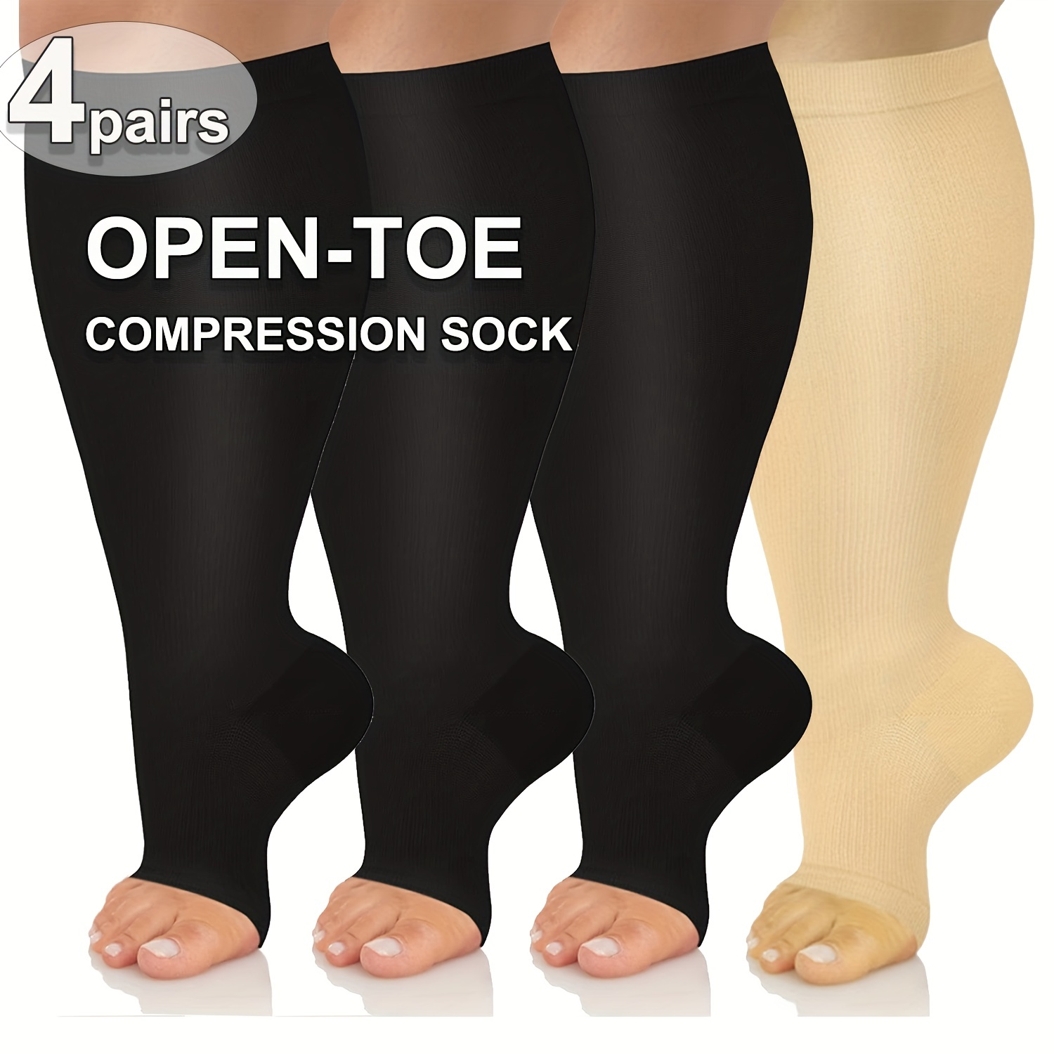 Open Toe Compression Socks - Temu