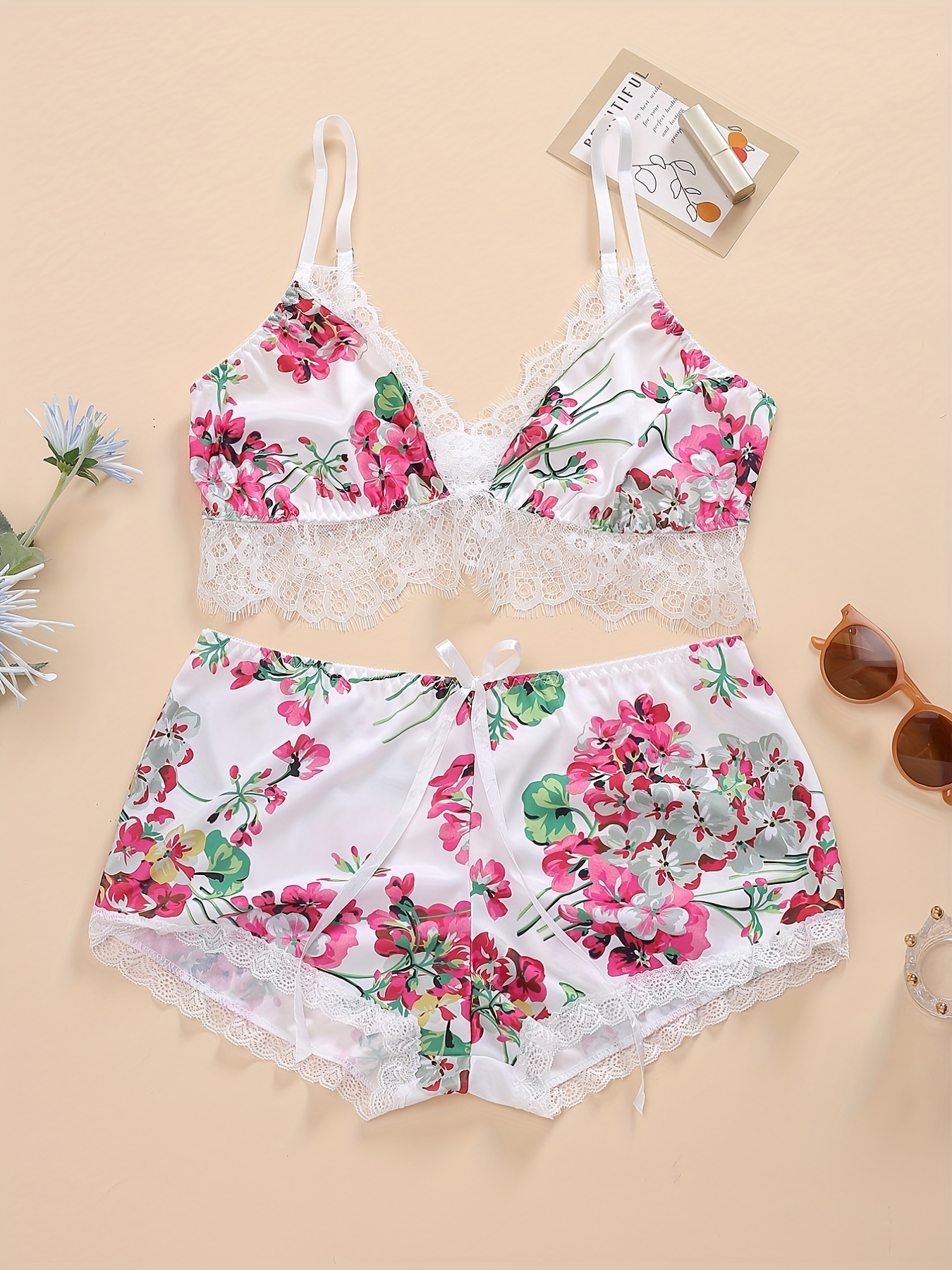 Plus Size Sexy Lingerie Set Women's Plus Floral Embroidered - Temu Canada