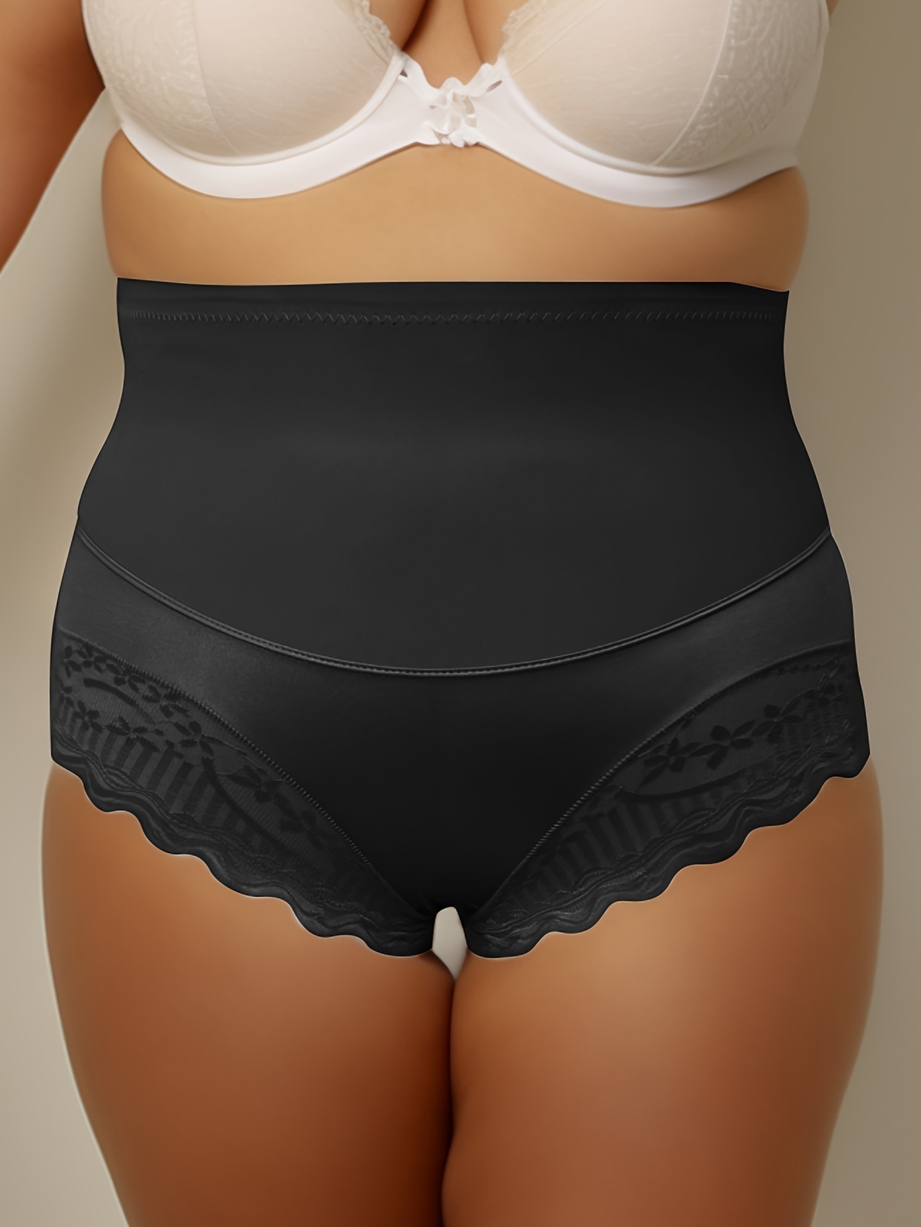 Plus Size Sports Underwear Women's Plus Solid Wideband Waist - Temu