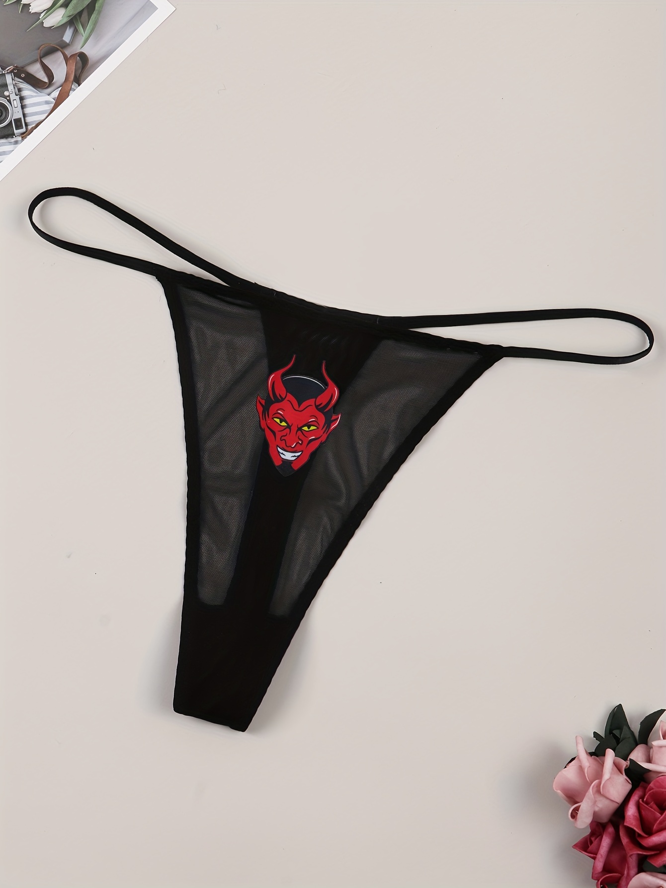 Punk Skull Embroidery Lingerie Set Garter Belt Bustier Bra - Temu
