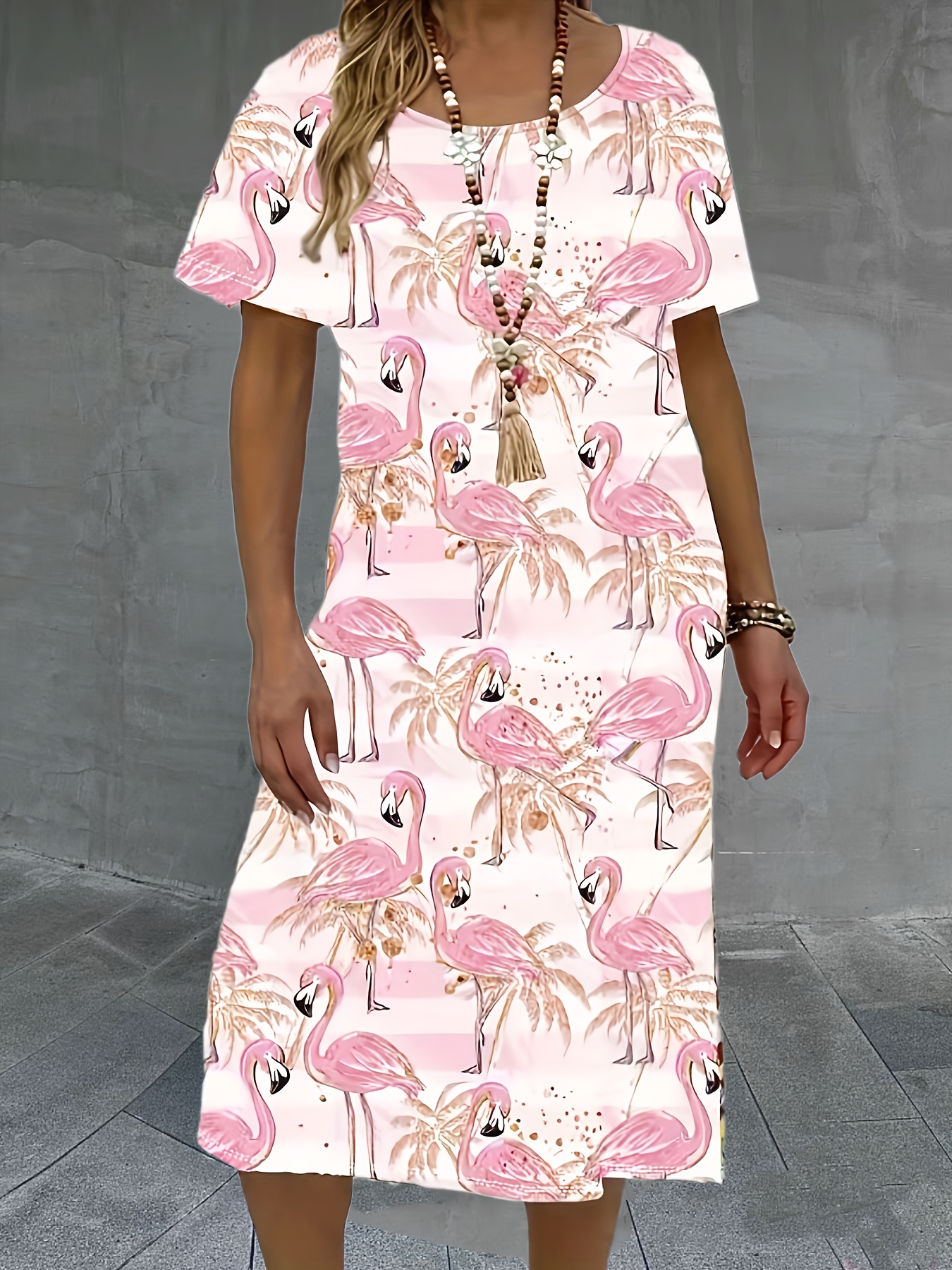 Flamingo Dress Woman - Temu