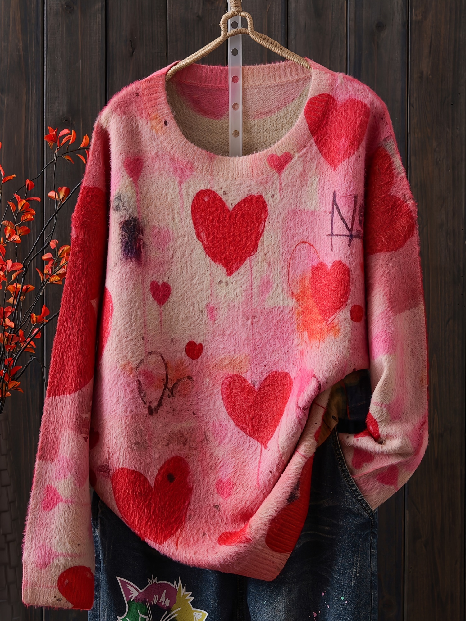 Plus size heart on sale sweater