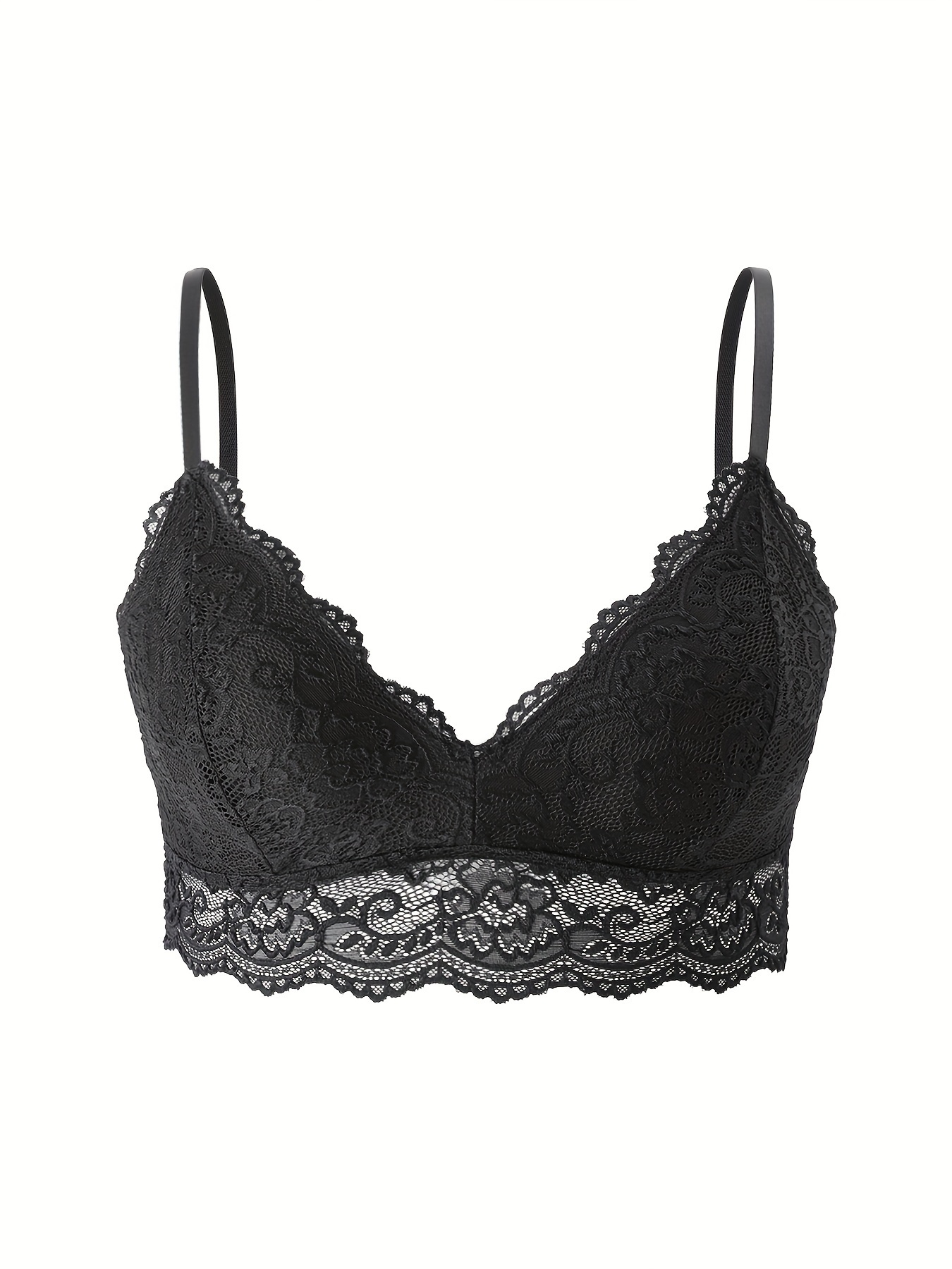Plus Size Sexy Tube Bra Women's Plus Solid High Stretch Lace