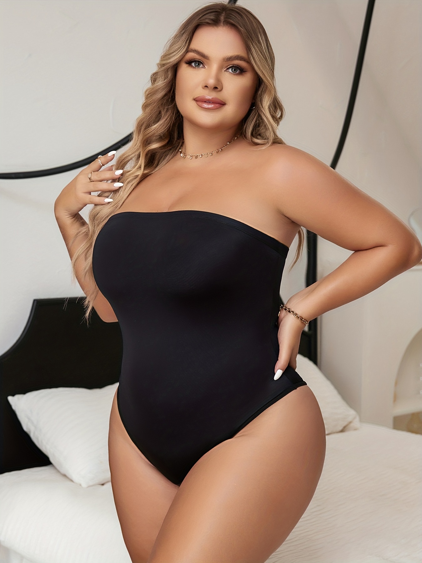 Women's Sexy Shapewear Bodysuit, Plus Size Lace Trim Open Bust Crotchless Tummy  Control Body Shaper, Check Out Today's Deals Now