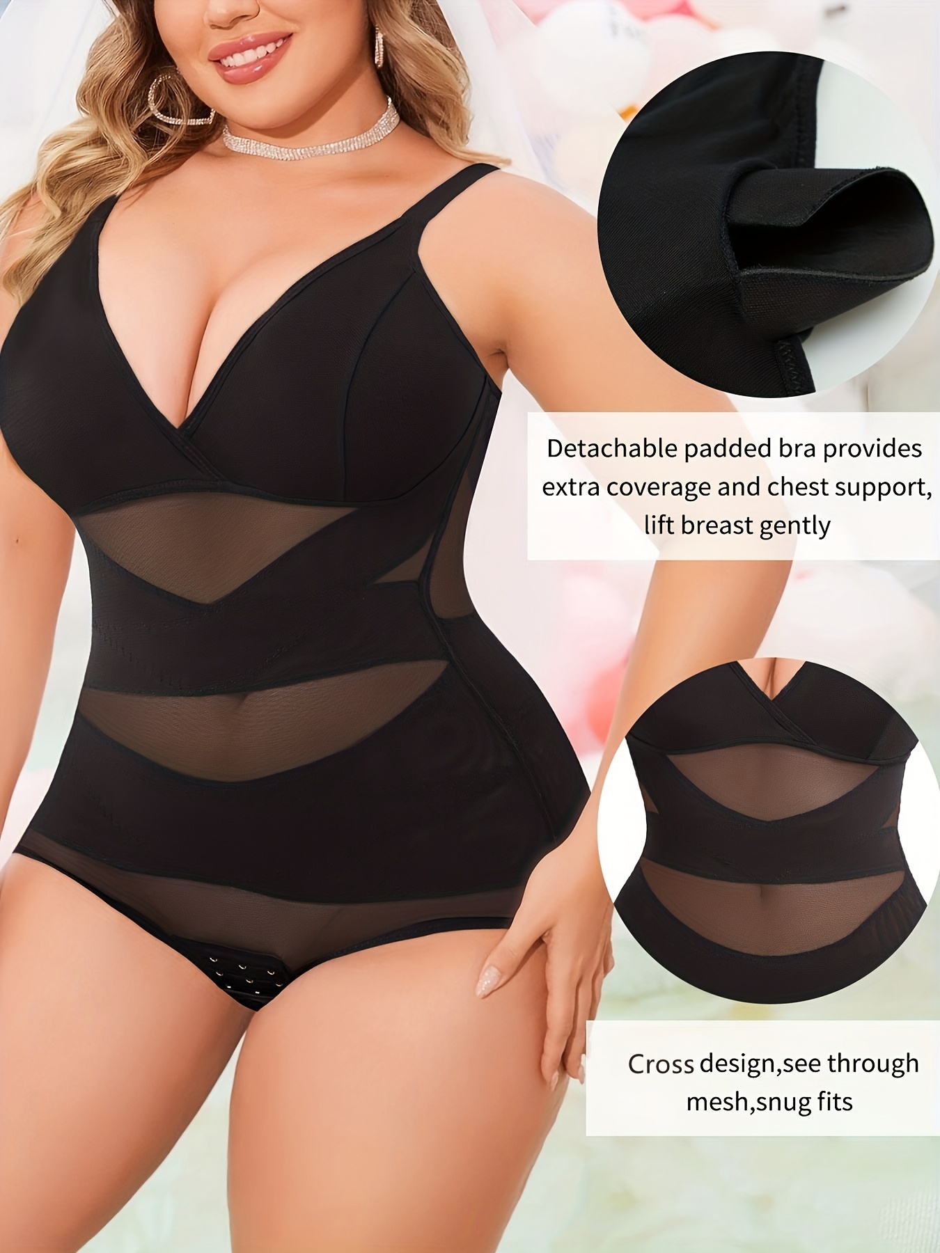 Shapewear for Women Women Solid Suspender Bodysuit Shaping Button Chest  Support Crotch Pants