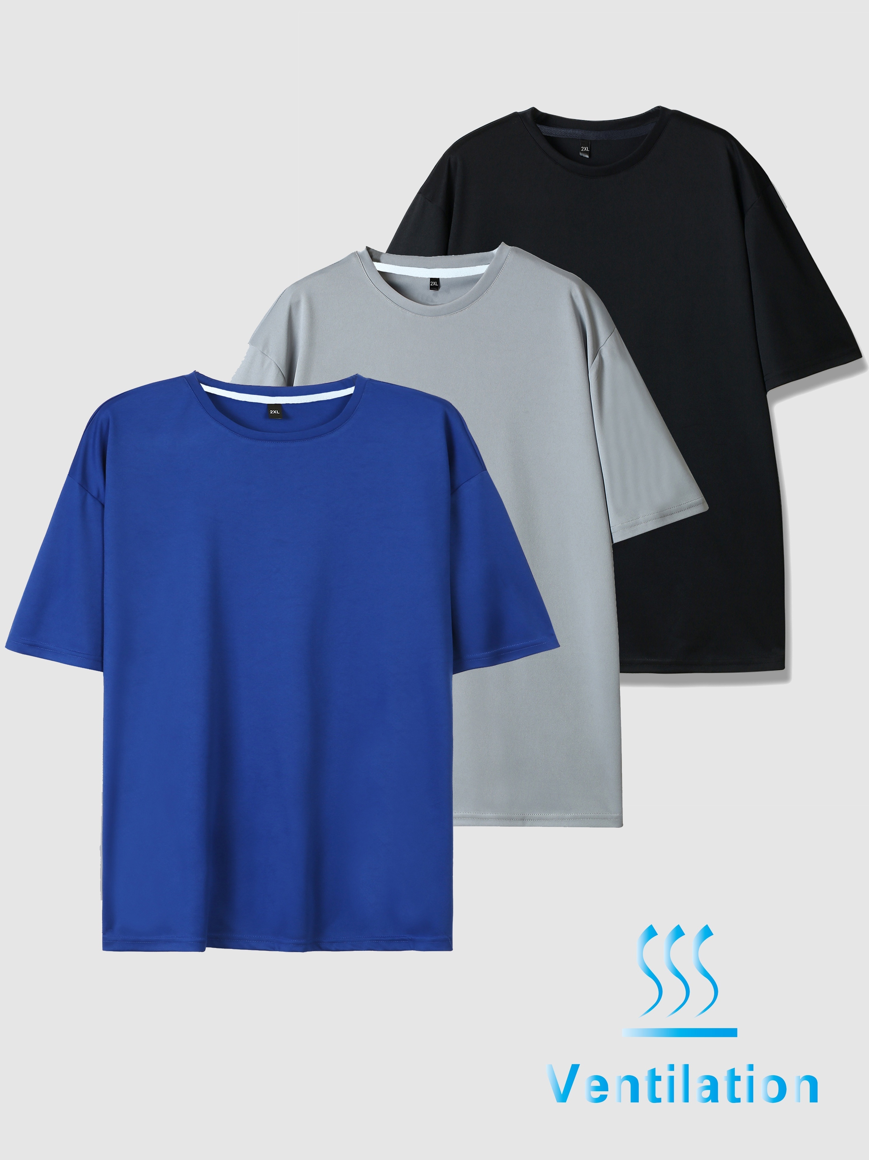 4 Uds. Camisetas Cómodas Informales Hombre Camisetas Negras - Temu