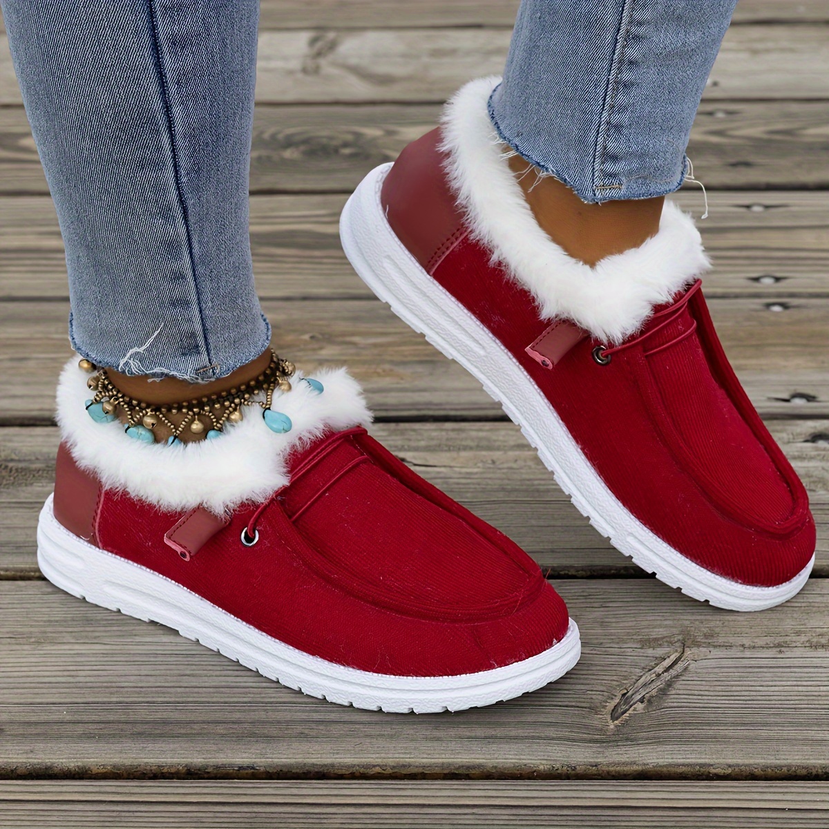 Womens White Sneakers red Sneakers Hight Top Slip On