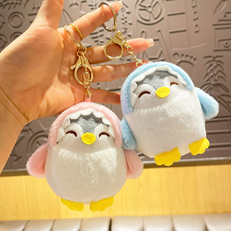 Temu 1pc, Penguin Plush Toy Doll Bag Pendant Small Keychain Christmas Party Gift Thanksgiving Gift Key Chain Halloween Decor Doll Creative Keychain