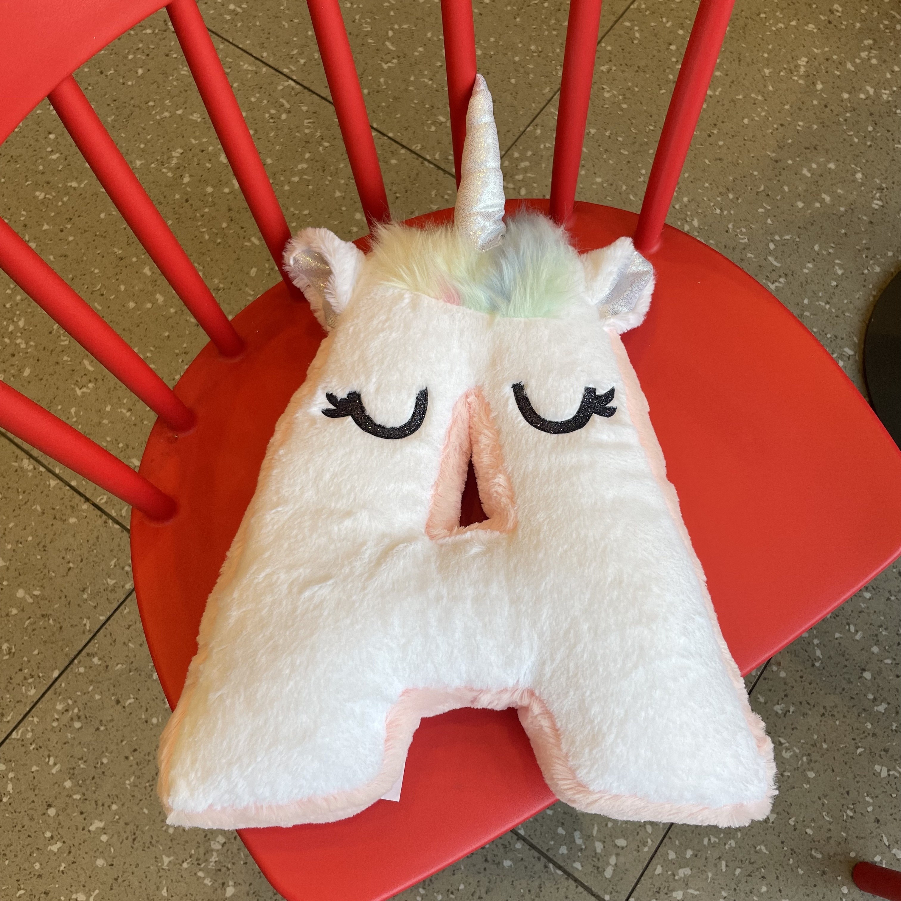 Unicorn shop initial pillow