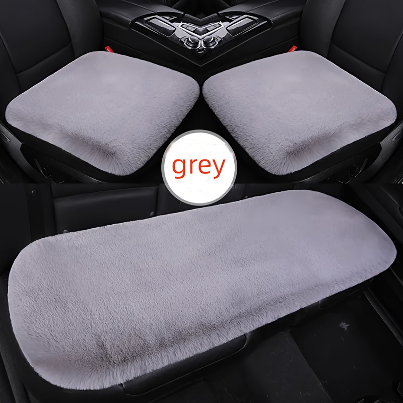 Luxury Thickened Plush Car Seat Cushion Set, Fluffy Fuzzy Car Seat Covers  Winter, Auto Front & Back Seat Pad for Car Seat Universal Fit (Gray,Front