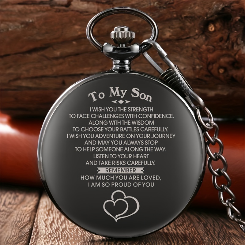 To my son cheap quartz pocket chain watch