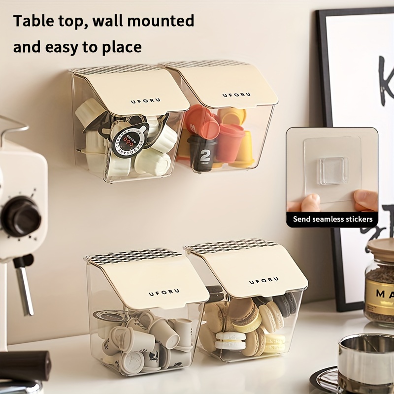 Soporte para cápsulas de café, soporte para cápsulas de café compatible con  cápsulas Nespresso Vertuo, cajón de cápsulas de café resistente, negro, a