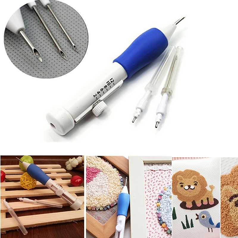 MIUSIE 1PCS Plastic Punch Needle Embroidery Pen Set Adjustable