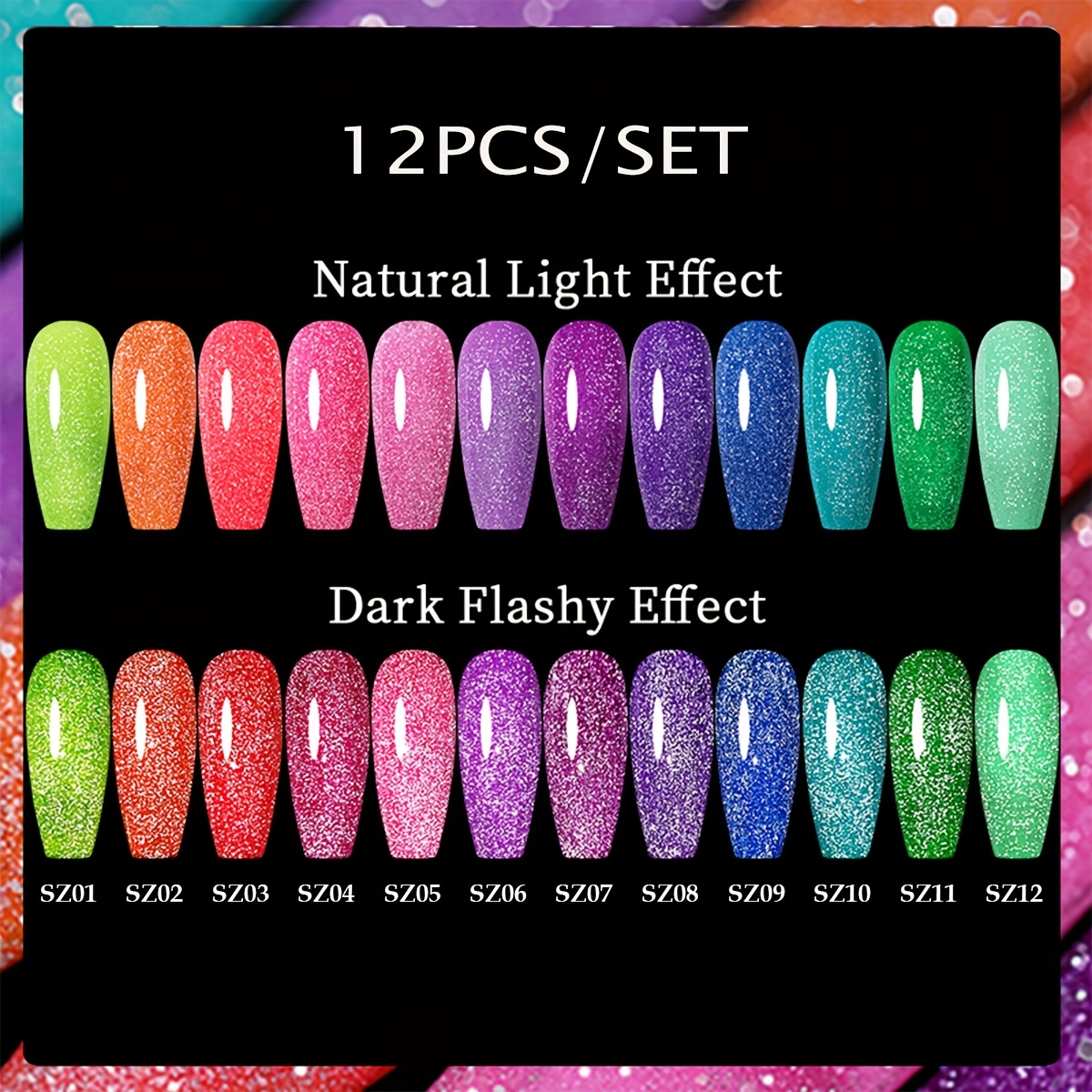 MSRUIOO Glow in the Dark Gel Nail Polish 6 Colors Luminous Neon Gel Polish  Set Fluorescent Bright Colors Hot Pink Yellow Purple Glow Effect Soak Off  UV Gel Polish for DIY Nail