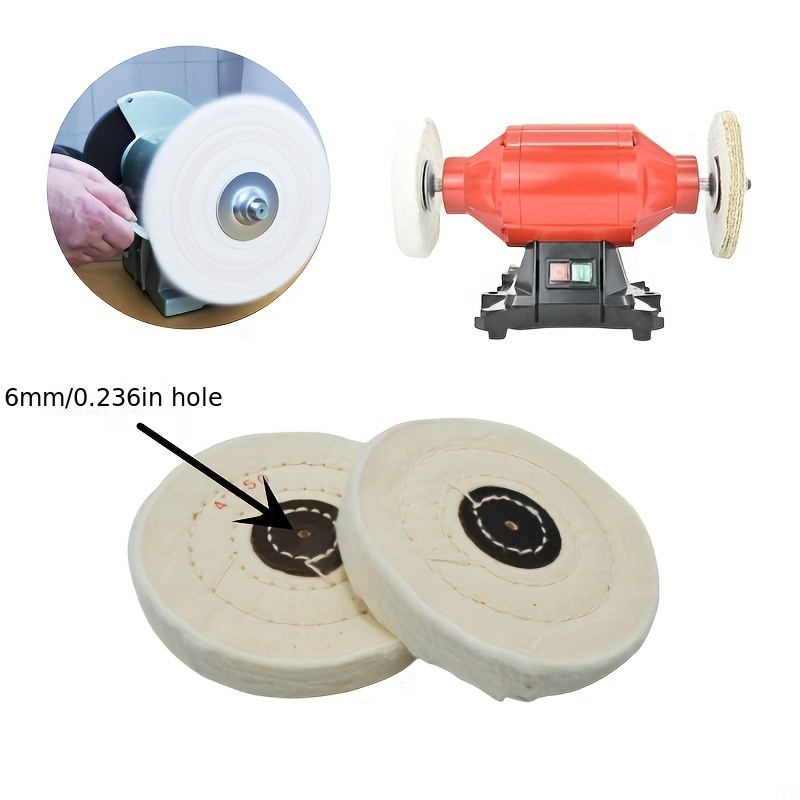 4inch Polishing Wheels Cotton Cloth Lint Buffing Wheels Adapter
