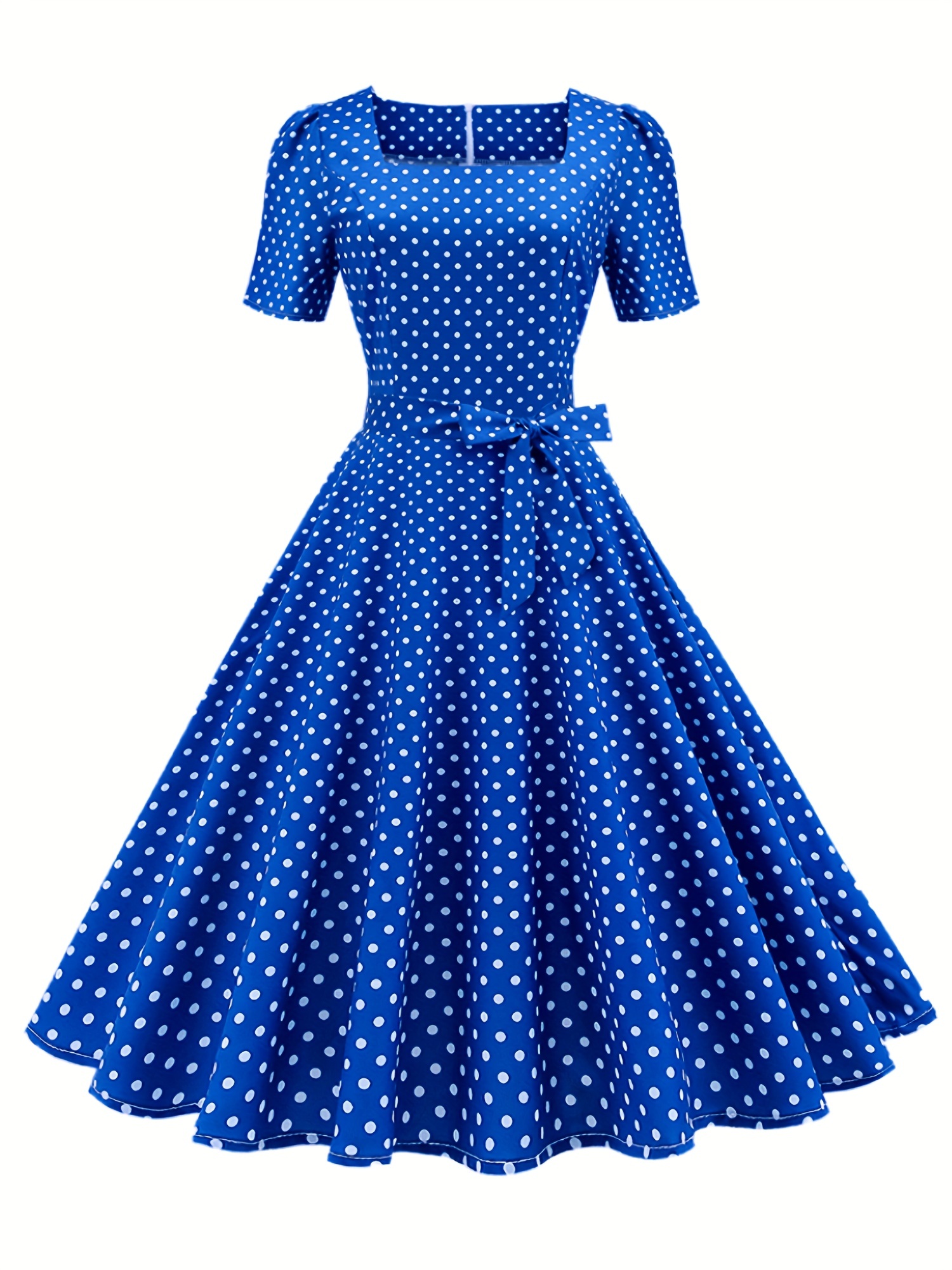 Vestidos vintage de los años 50 para mujer, diseño a cuadros/liso, de manga  corta, estilo rockabilly, retro, para fiesta, cóctel, vestido de té por